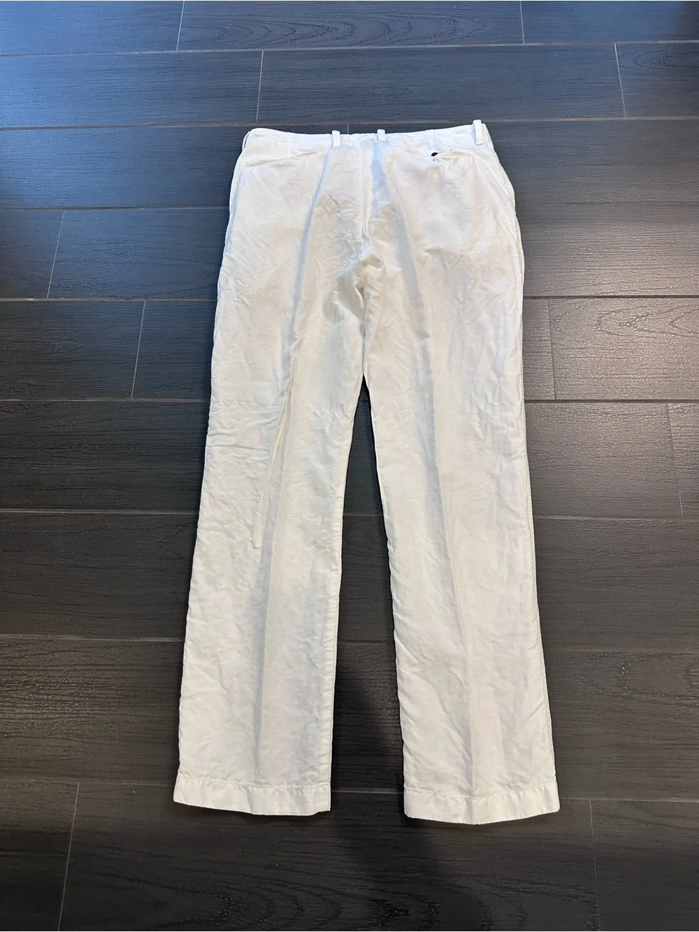 Men's White Casual Pants Linen-Cotton blend
